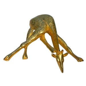 Vintage Large Giraffe Brooch / Pendant, Gold Tone